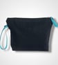 Navy Blue Sea Shells Linen Makeup Bag - Image 2