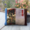 Lone Tree tapestry large soft pouch with reclaimed denim & floral lining