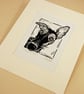 Whippet - Linocut Print - Image 5