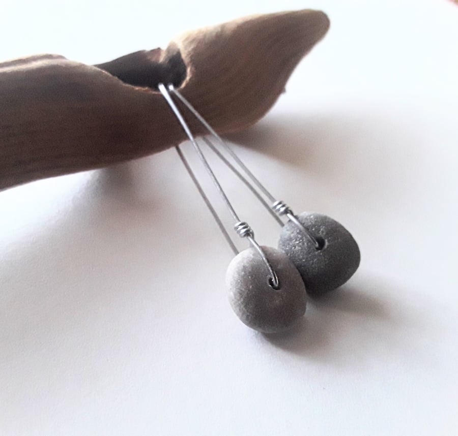 Contemporary Minimalist Pebble Earrings 