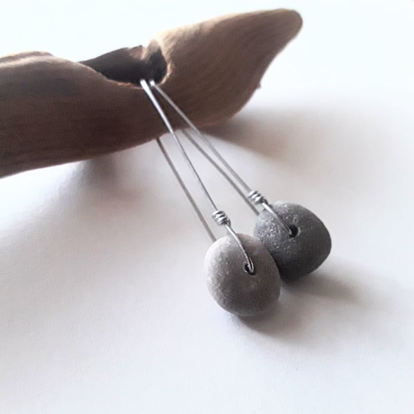 Contemporary Minimalist Pebble Earrings 