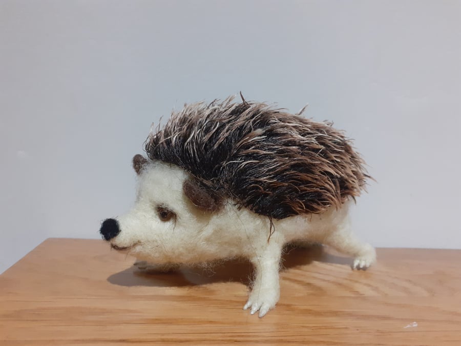 Hedgehog needle felted wool replicas 