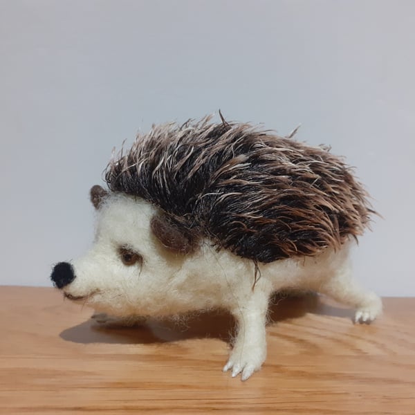 Hedgehog needle felted wool replicas 