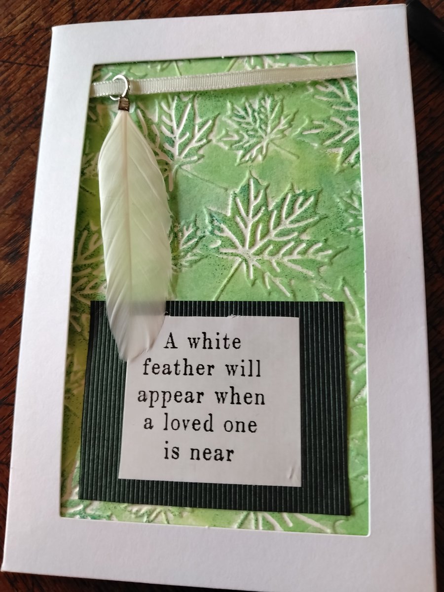 White feather card