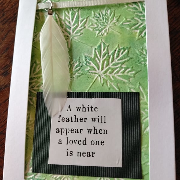 White feather card