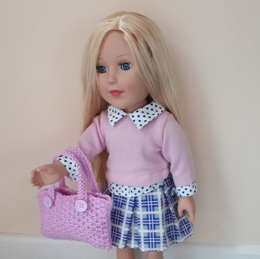 KNITTING PATTERN PDF Clematis Bag for Doll