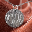 Contemporary Lily Pattern Silver Necklace