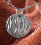 Contemporary Lily Pattern Silver Necklace