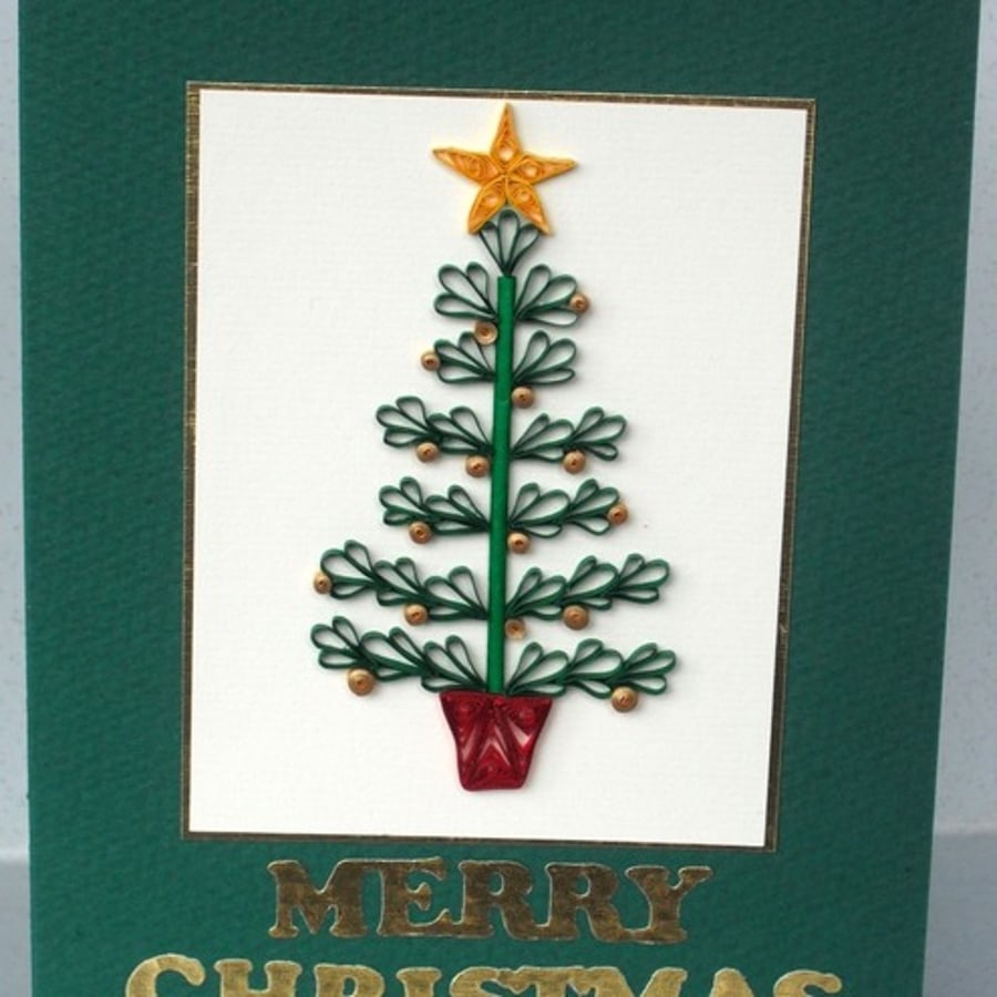 Quilled Christmas tree card