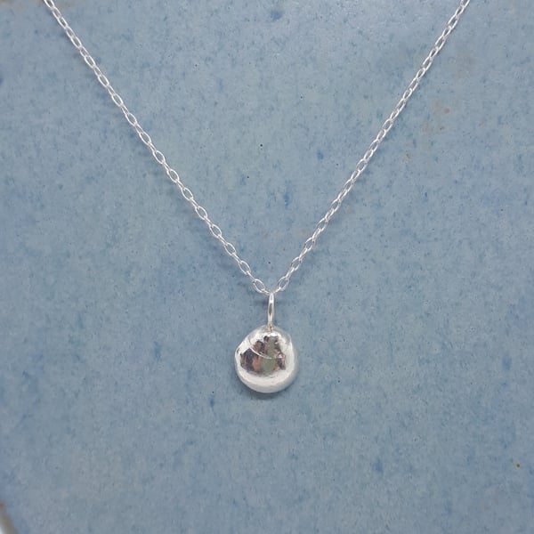 Mini fine silver periwinkle shell pendant