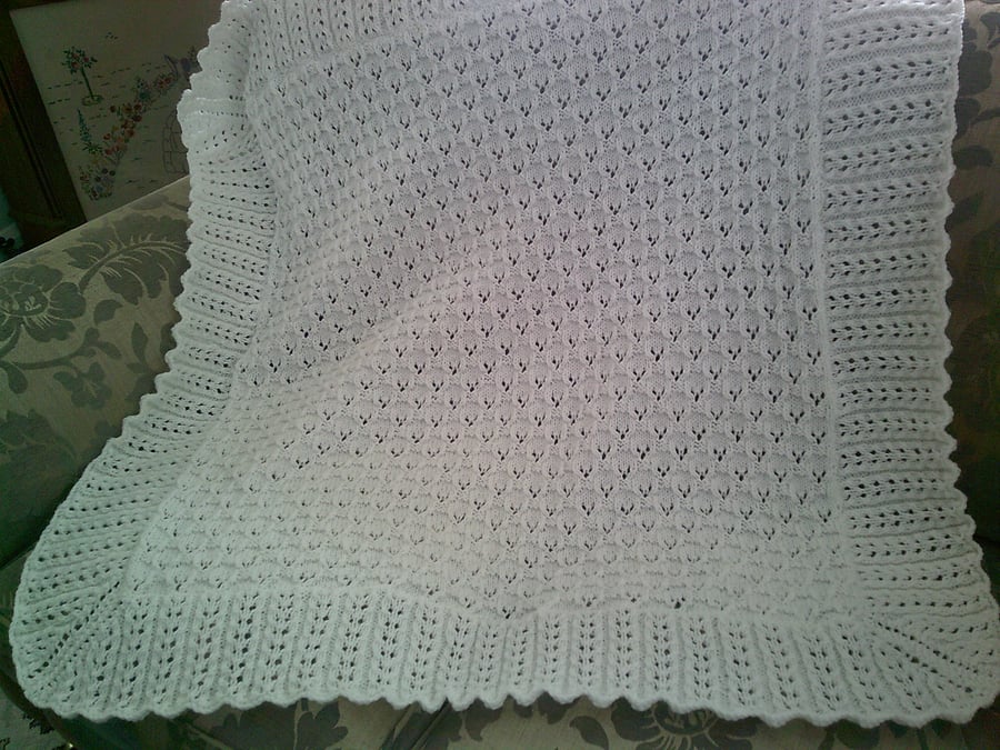 Hand Knitted Baby Shawl