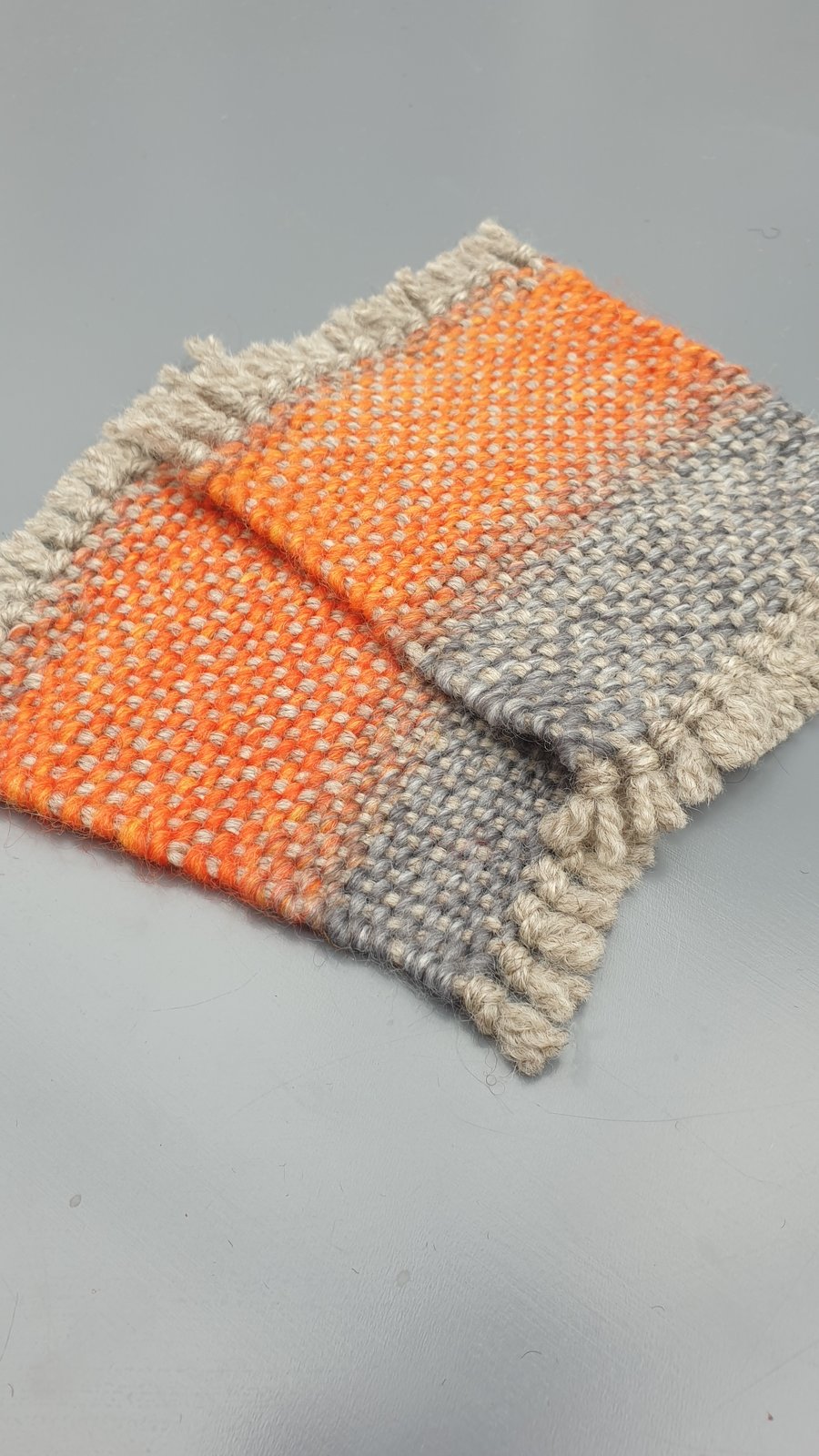 'Horizons'   - a pair of hand woven coasters