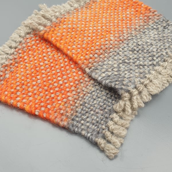 'Horizons'   - a pair of hand woven coasters