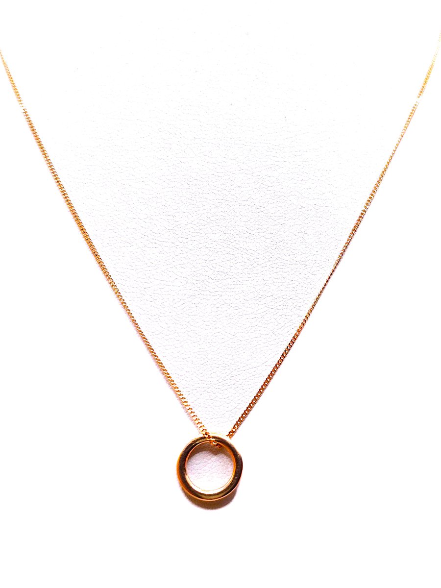 Rose gold plated sterling silver ring pendant and chain