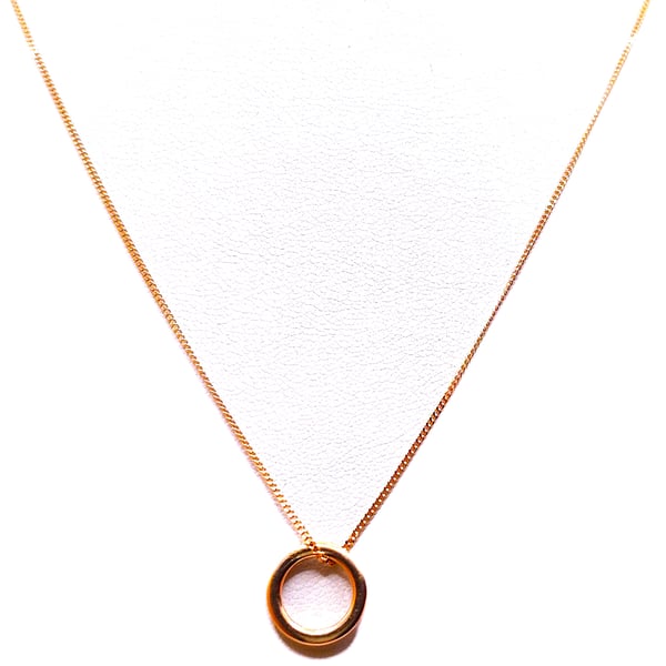 Rose gold plated sterling silver ring pendant and chain