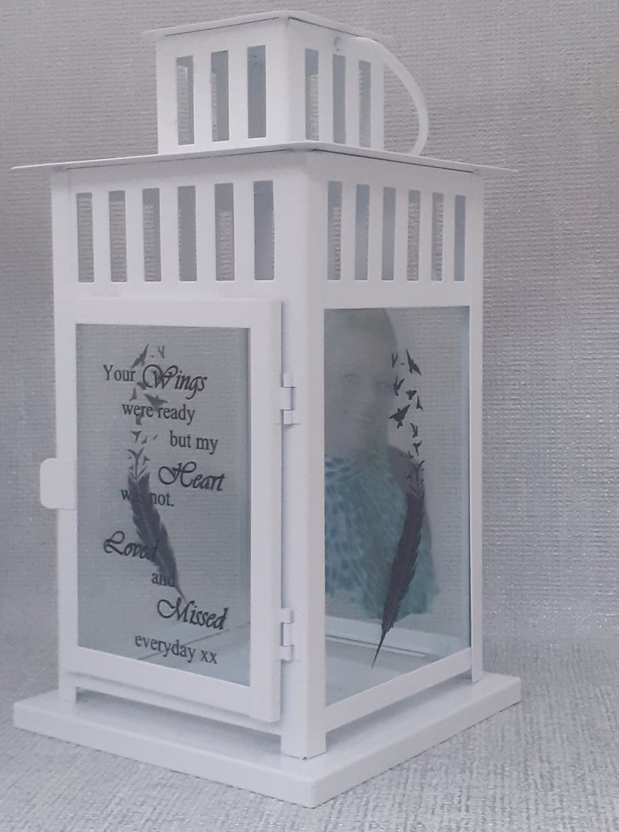 Personalised Memorial Lantern  Memorial Lantern Memorial Gift Memory Candle