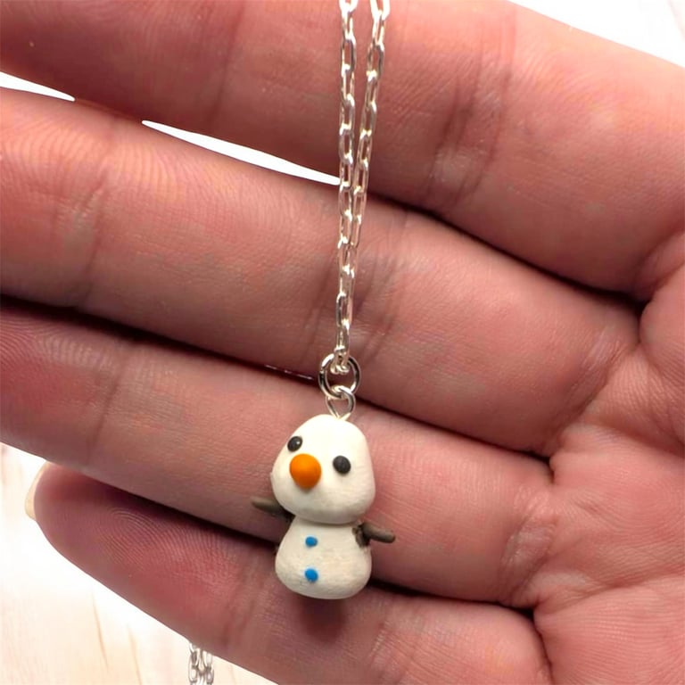 Winter Snowman Necklace Christmas Jewellery Gift For Her Stocking Filler 
