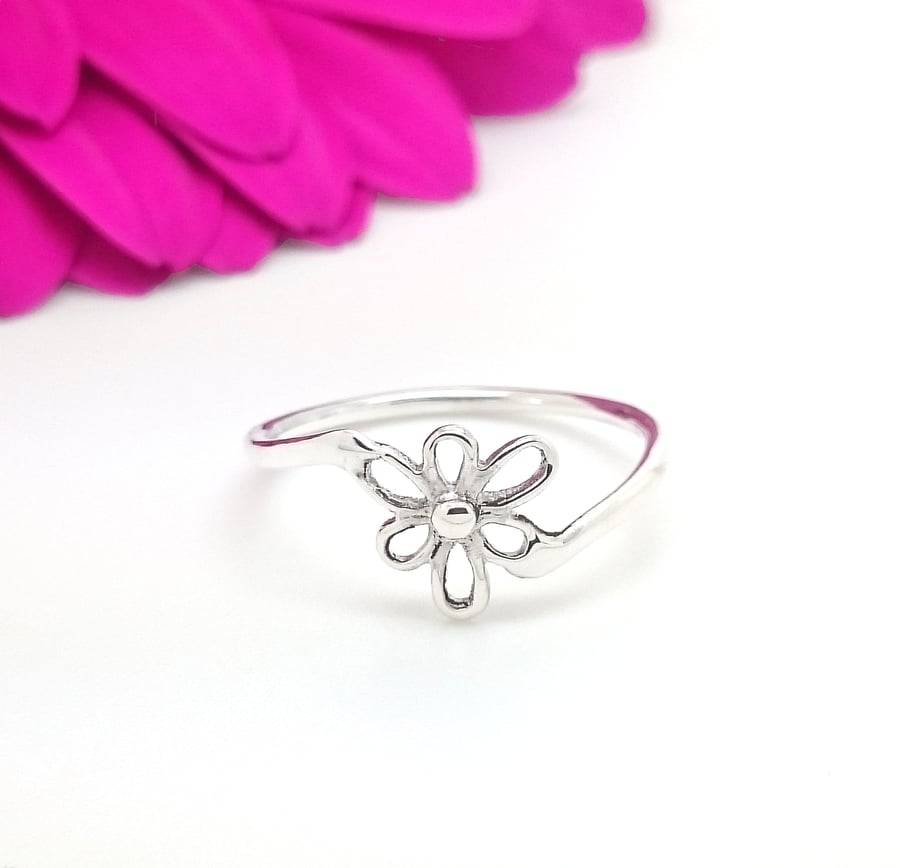 Iris Sterling Silver Flower Ring 