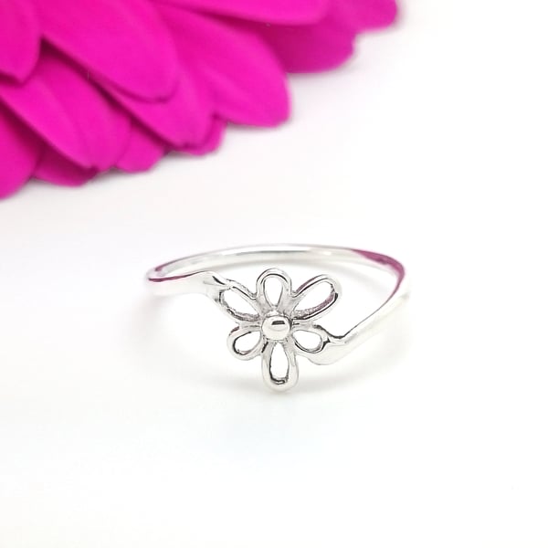 Iris Sterling Silver Flower Ring 