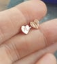 Sterling Silver Heart Stud Earrings, Small Studs - Image 8