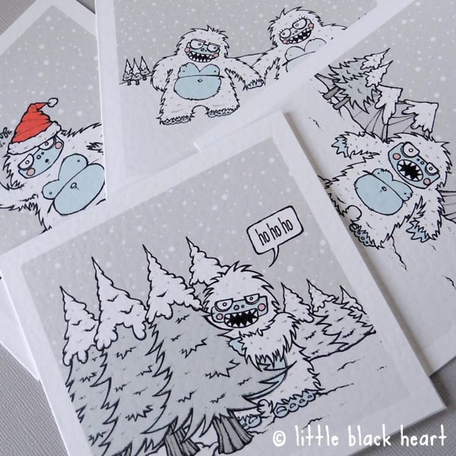 yeti christmas cards - pack of 4