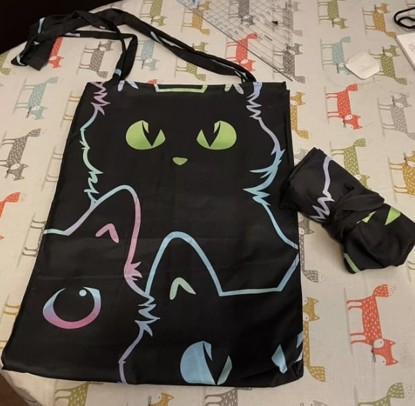 Fold Up Tote Bag - upcycled from pillowcases