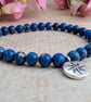 Blue sea sediment jasper stretch bracelet with North Star charm - Image 5