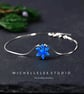 White and Blue Opal Snowflake Bracelet With 925 Sterling Silver Chain