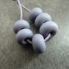 purple tumbled spacer, lampwork glass beads