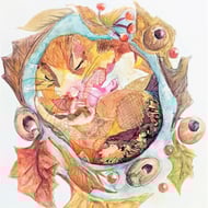 Dormouse hibernating Painting,original watercol… - Folksy