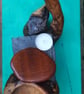 Hand-carved rustic wood pipe stand - Image 5