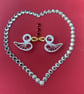 2 Quilled Kissing Ducks In A Heart - Image 1