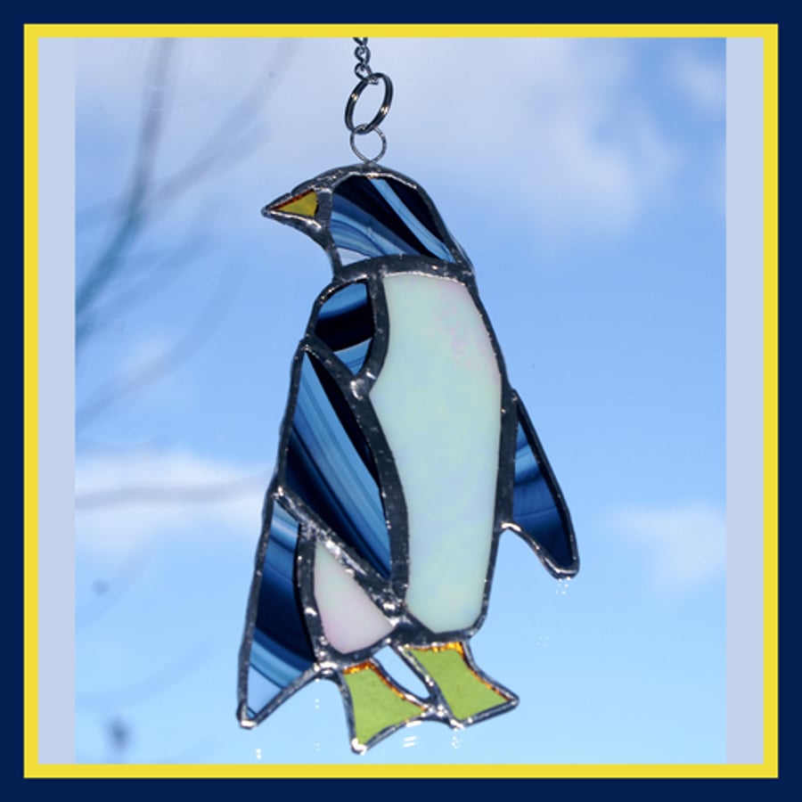 Penguin Suncatcher Stained Glass 