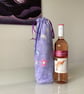 Wine Gift Bag, Fabric gift bag, Purple bottle gift bag, lilac bottle bag, fabric