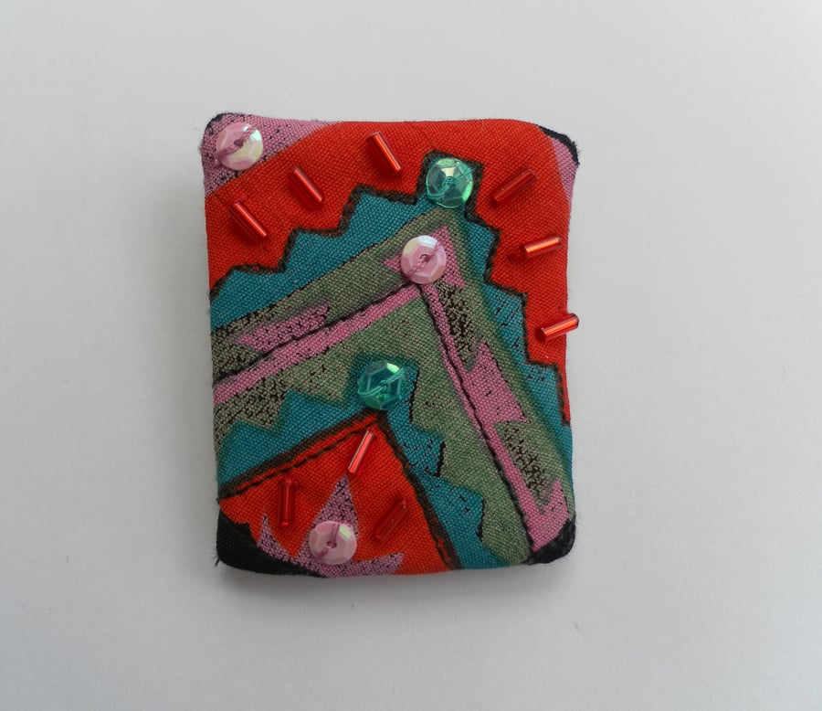 Embellished  Fabric Brooch, Badge