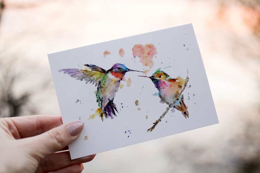 Hummingbird Birthday Card, Hummingbird Custom Birthday Card