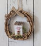 Handmade Wooden Cottage Wreath Hanging Home Decor 