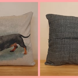 Dachshund Print Cushion 