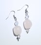 Beautiful Rose Quartz and Crystal Earrings - UK Free Post - Image 2