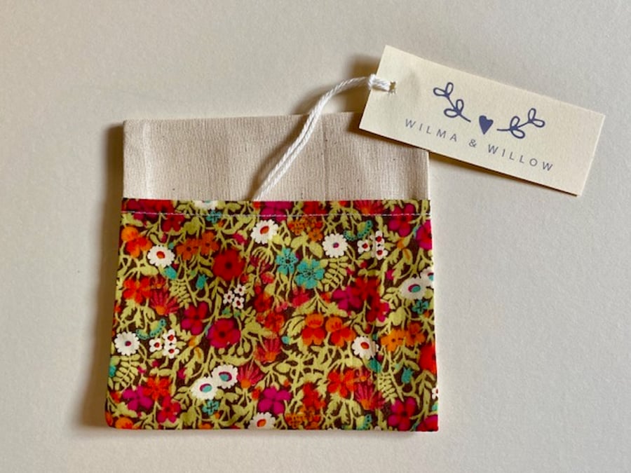 Liberty washable face mask bag- pouch- storage