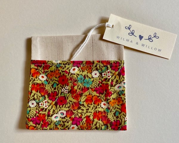 Liberty washable face mask bag- pouch- storage