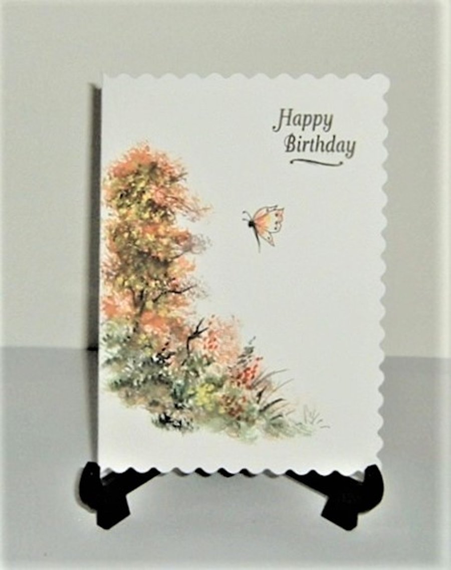 birthday card hand painted original art ( ref F 753)