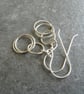 Silver circle earrings, Double twisted rings, Lightweight dangles - Image 4