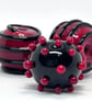 Handmade red and black lamp work glass beads - Image 7