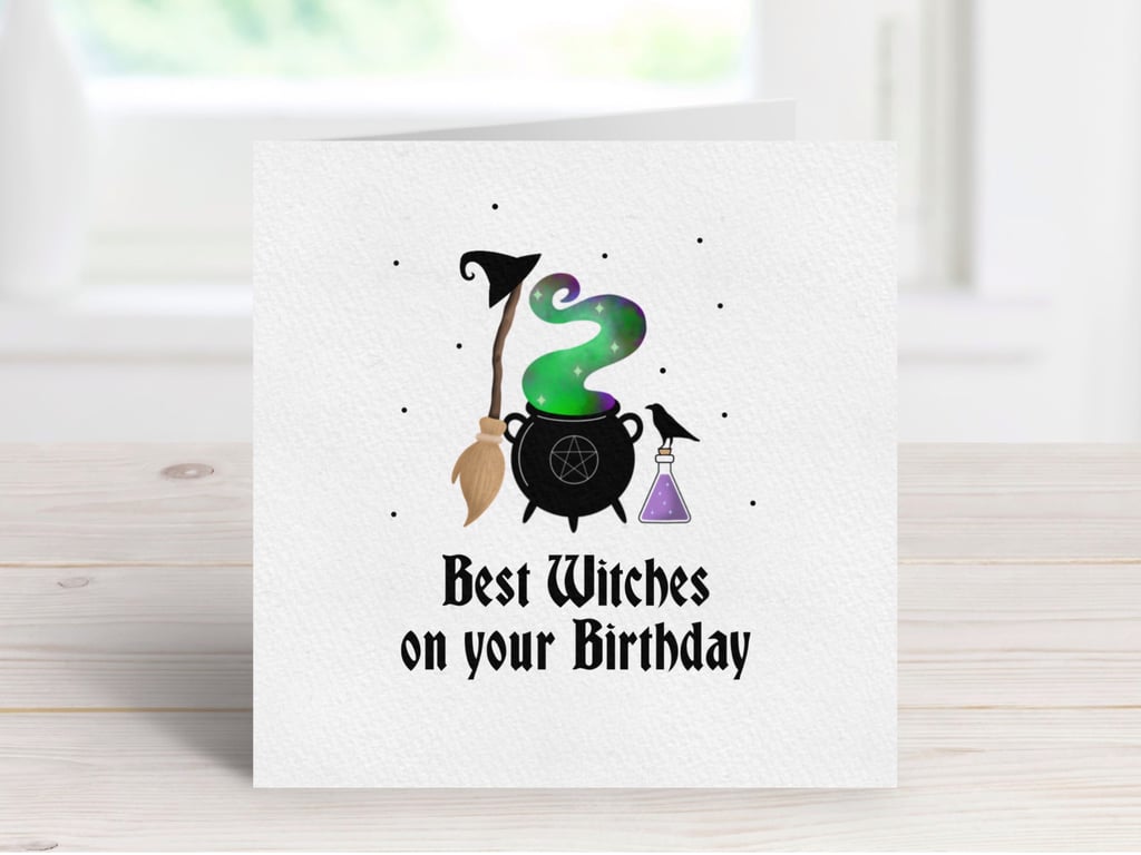 Birthday Card for Witches, Witchy Greeting Card, Witch Gift, Witch Birthday Card