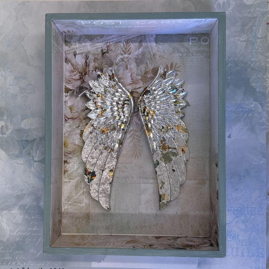 Gilded Angel Wings Spiritual Wall Art