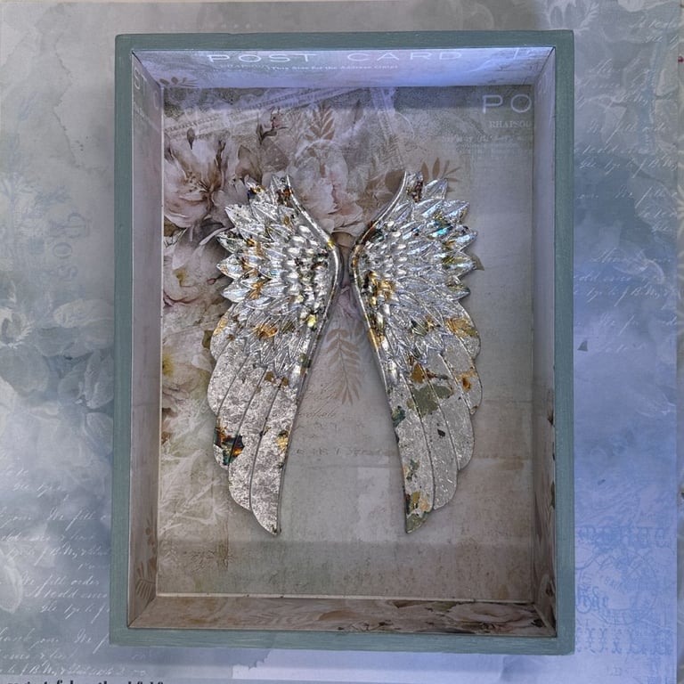 Gilded Angel Wings Spiritual Wall Art