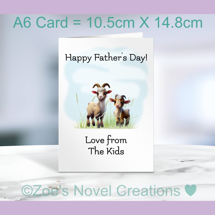 Father's Day Card from the Kids A6 size 10.5cm X 14.8cm 