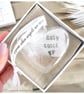 Personalised Feather Remembrance Bauble, Heart Glass Christmas Ornament, Baby Lo - Image 1