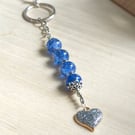 Silver Heart Zip Pull Charm - Bag Accessory